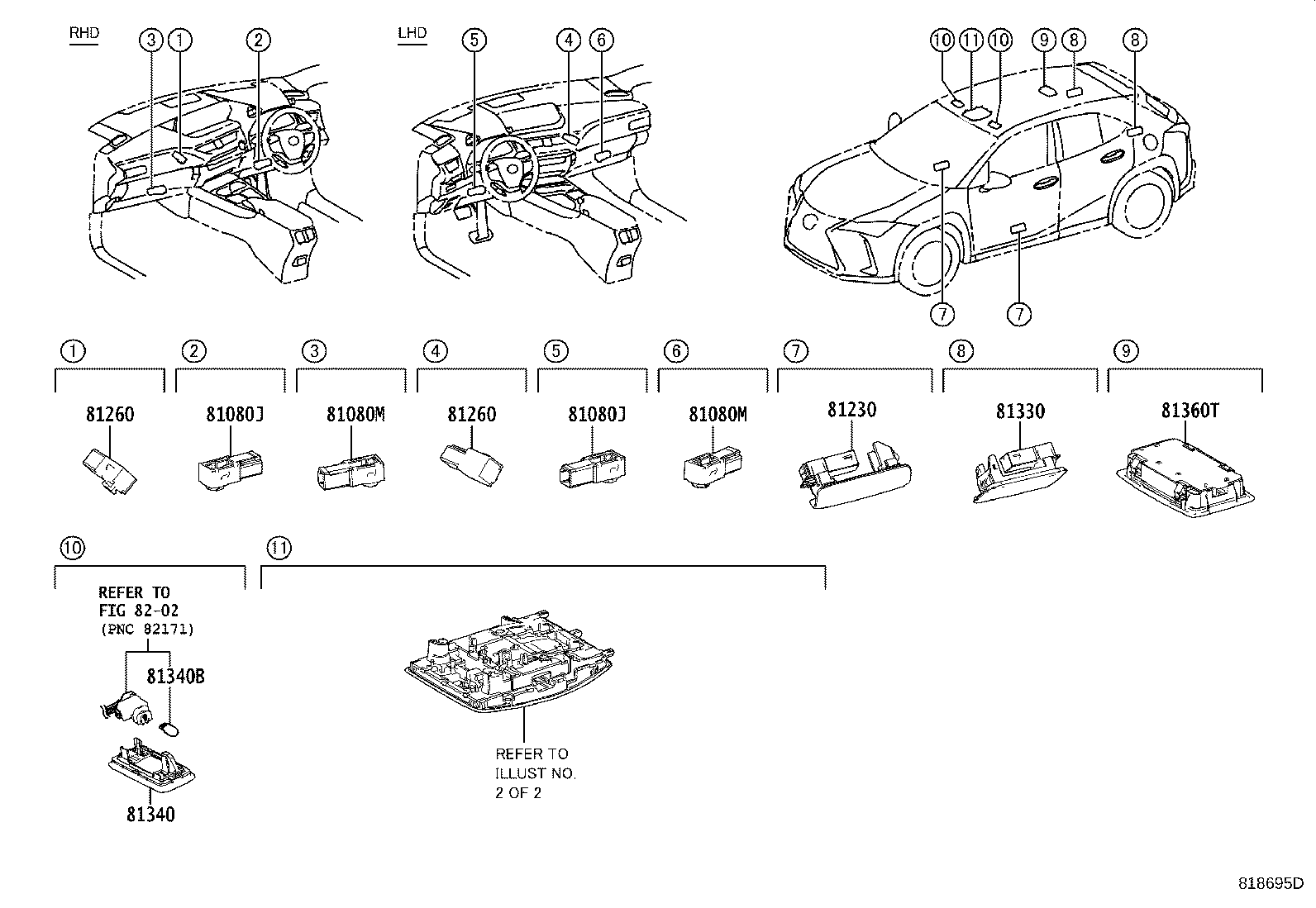 Exploded illustration 818695D