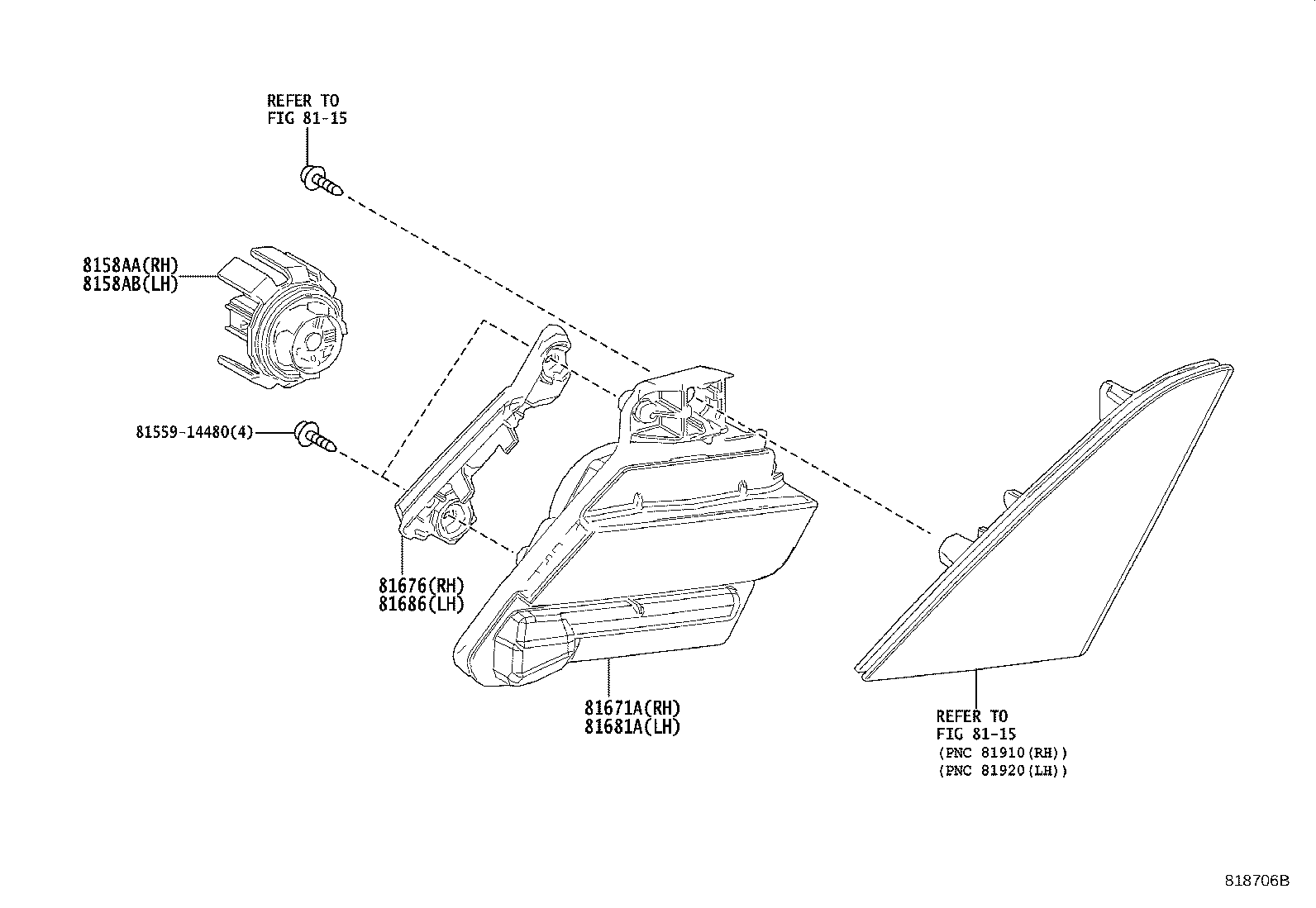 Exploded illustration 818706B