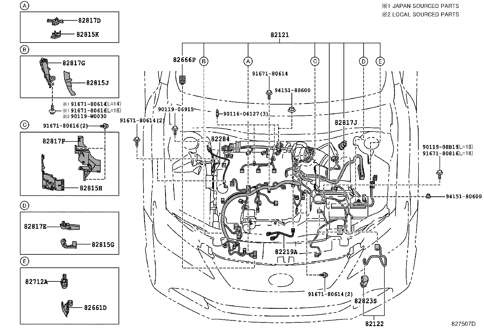 Exploded illustration 827507D
