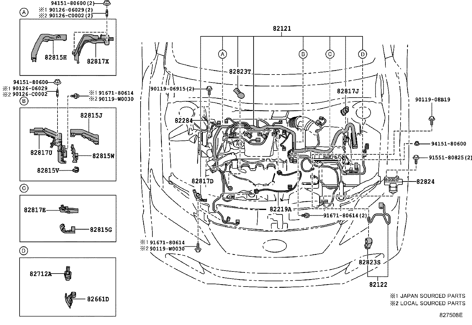 Exploded illustration 827508E
