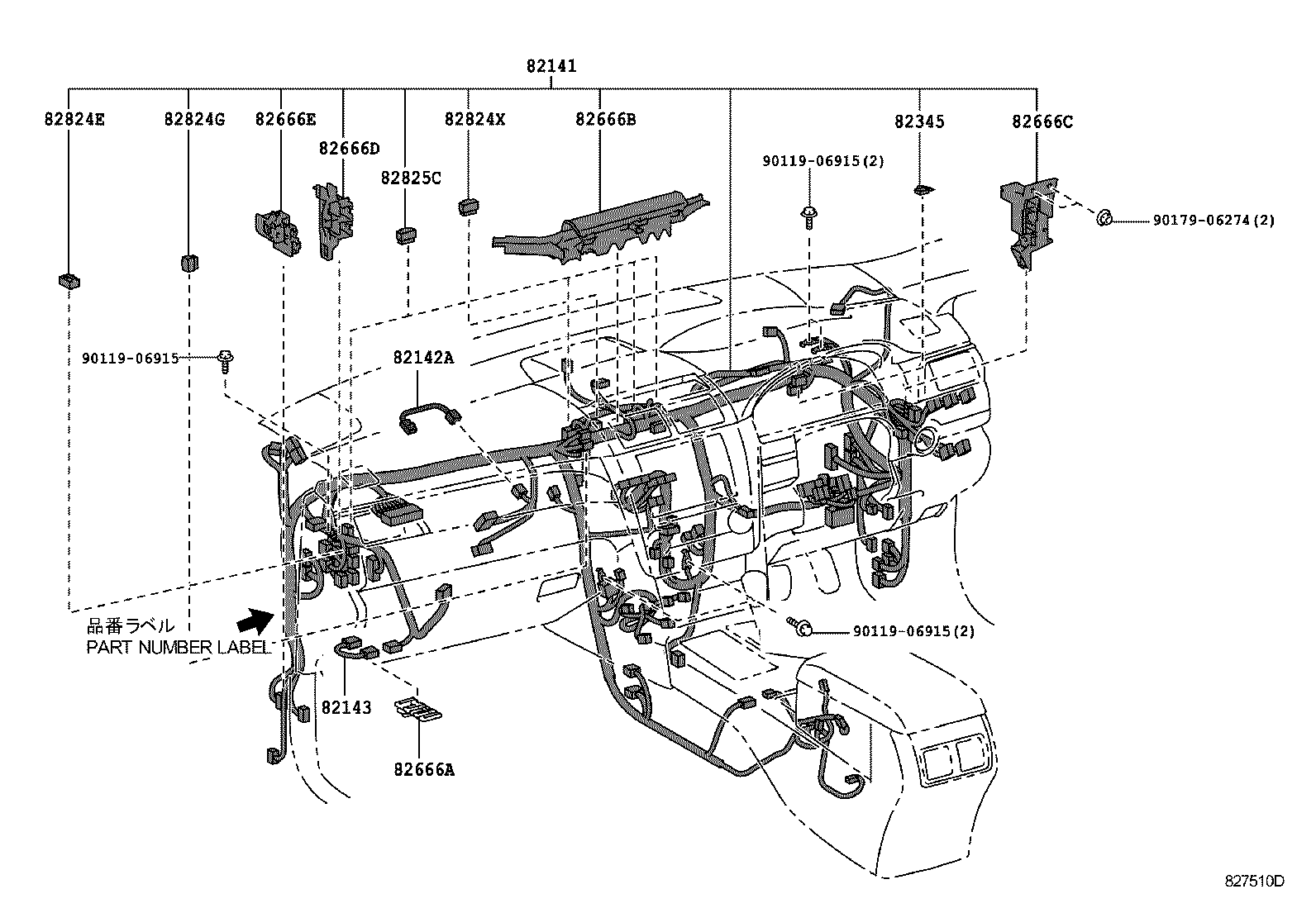 Exploded illustration 827510D
