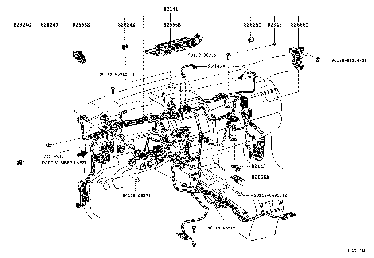 Exploded illustration 827511B