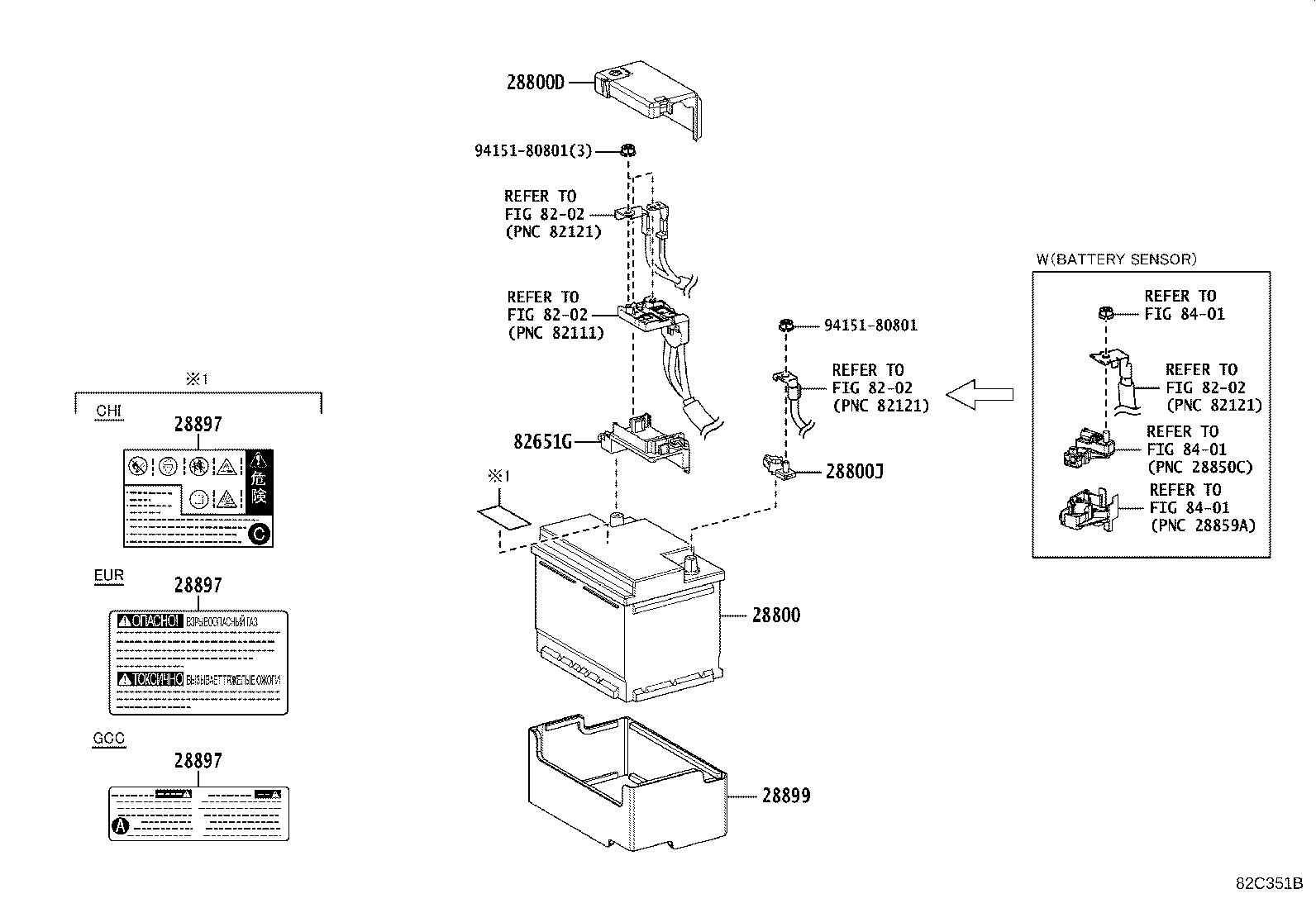 Exploded illustration 82C351B