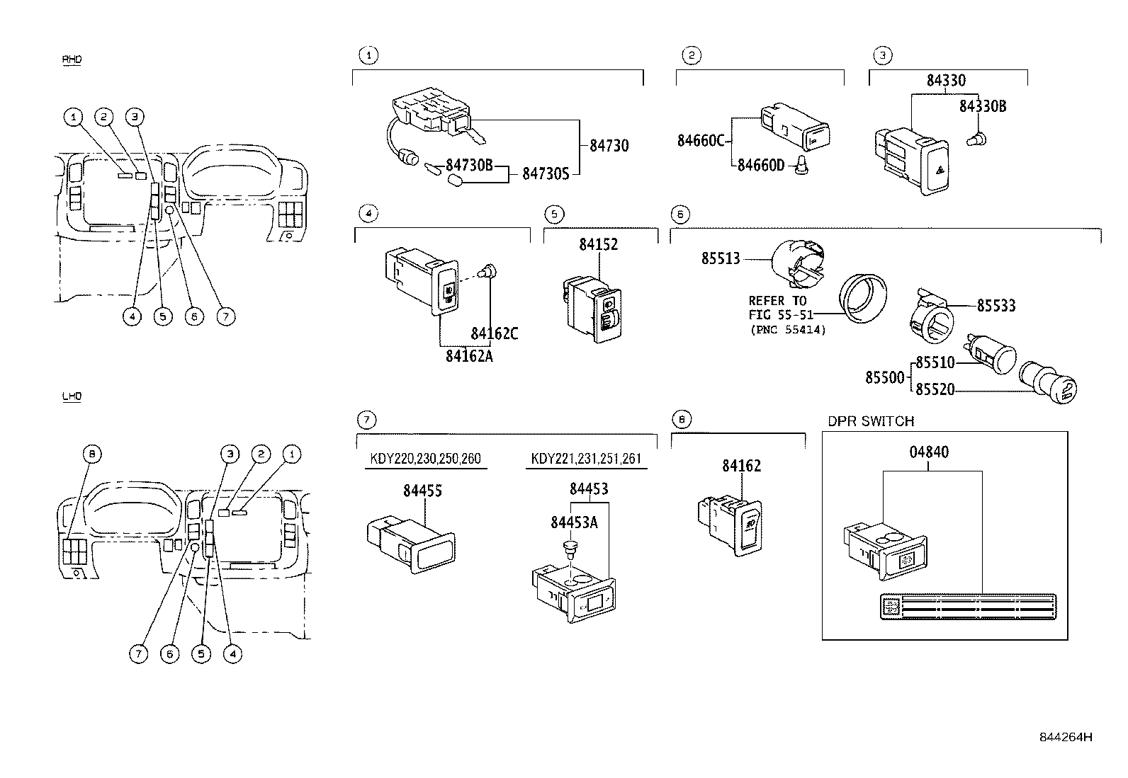 Exploded illustration 844264H