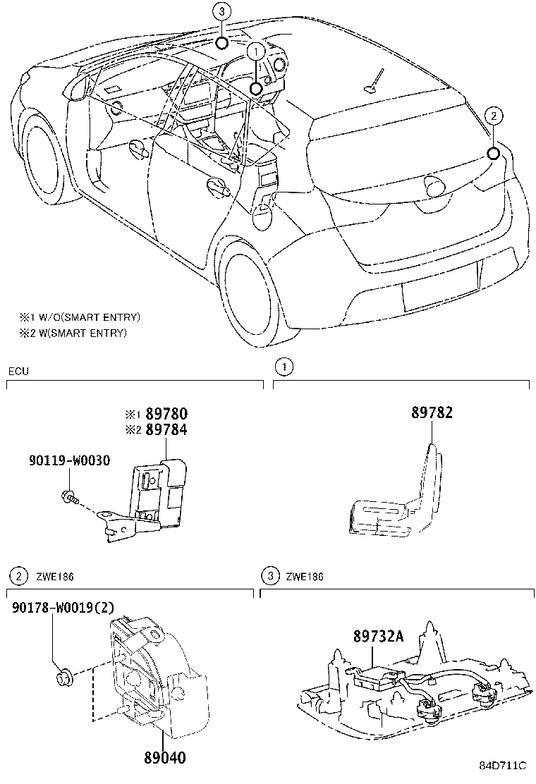 Exploded illustration 84D711C