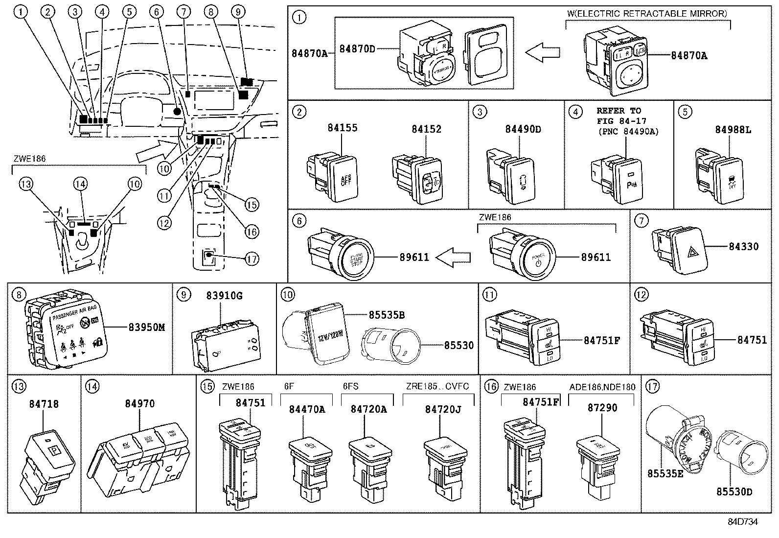 Exploded illustration 84D734