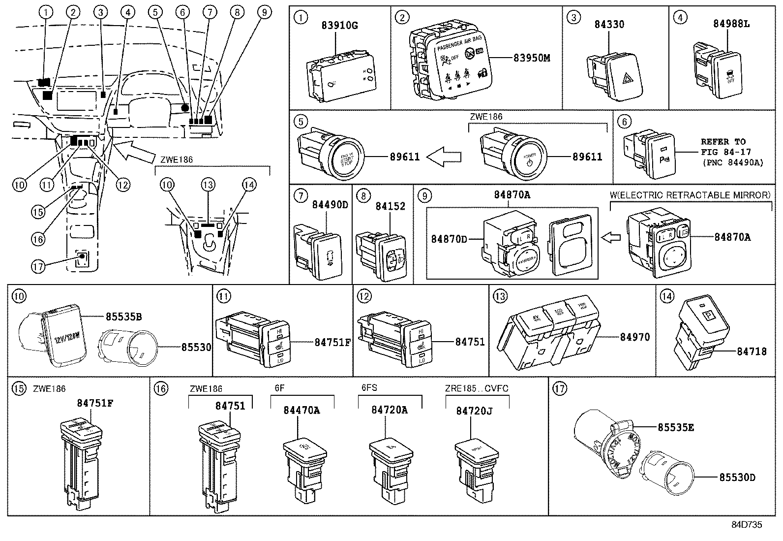 Exploded illustration 84D735
