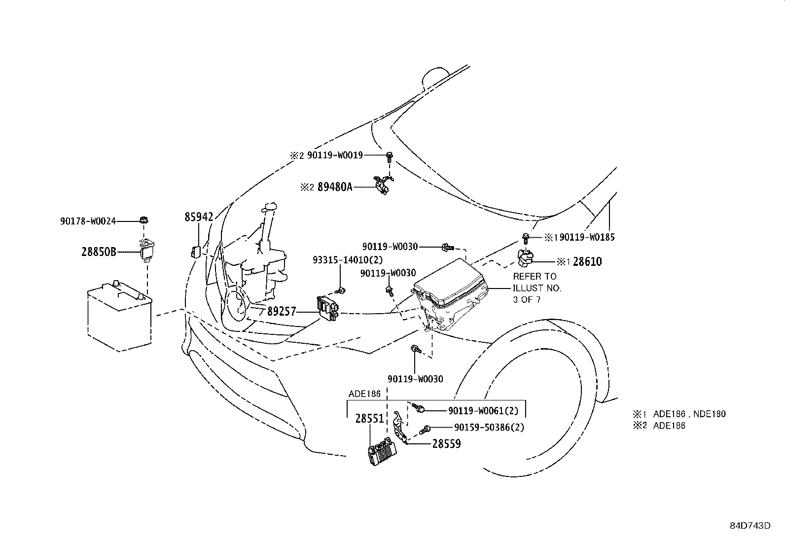 Exploded illustration 84D743D