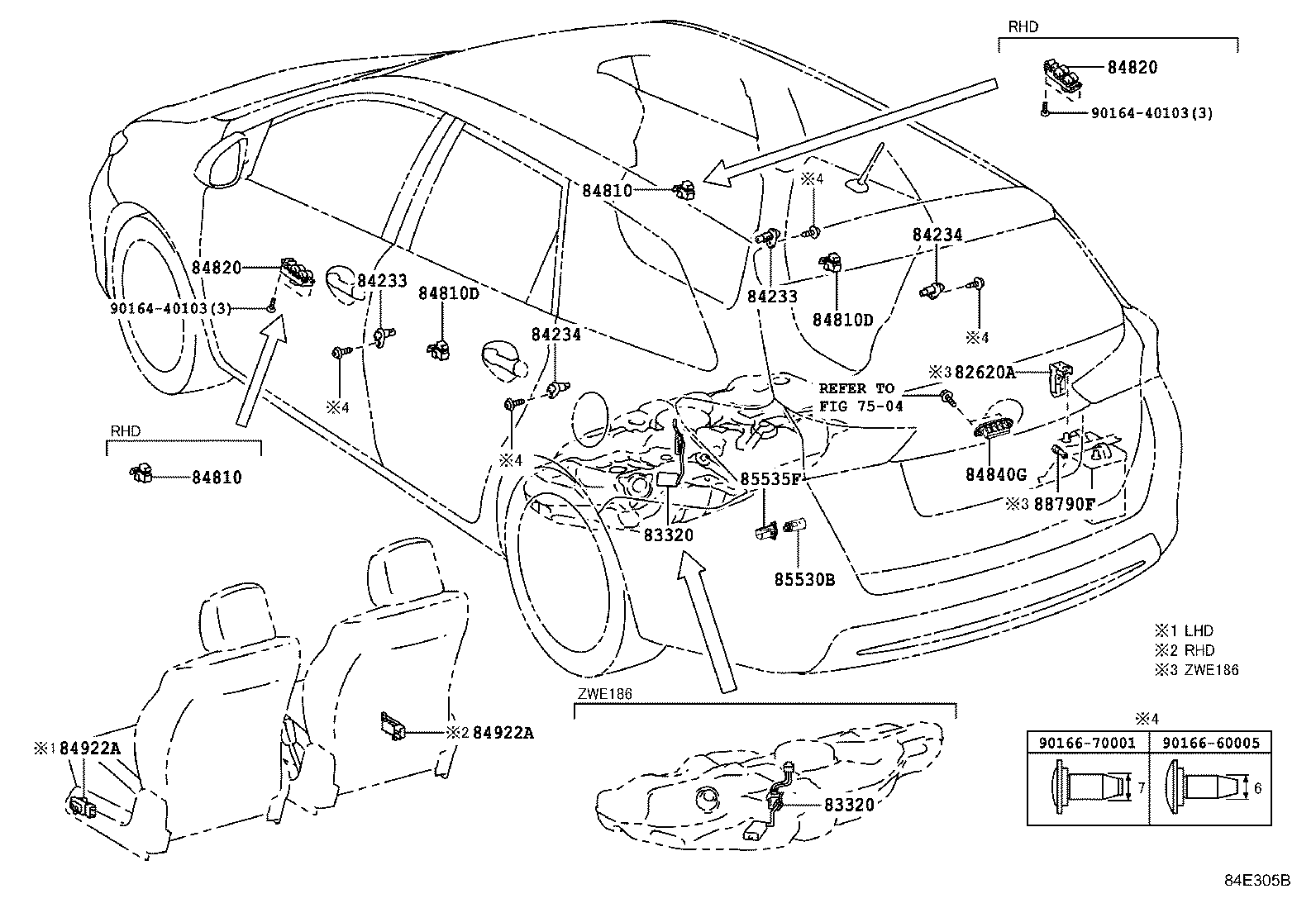 Exploded illustration 84E305B