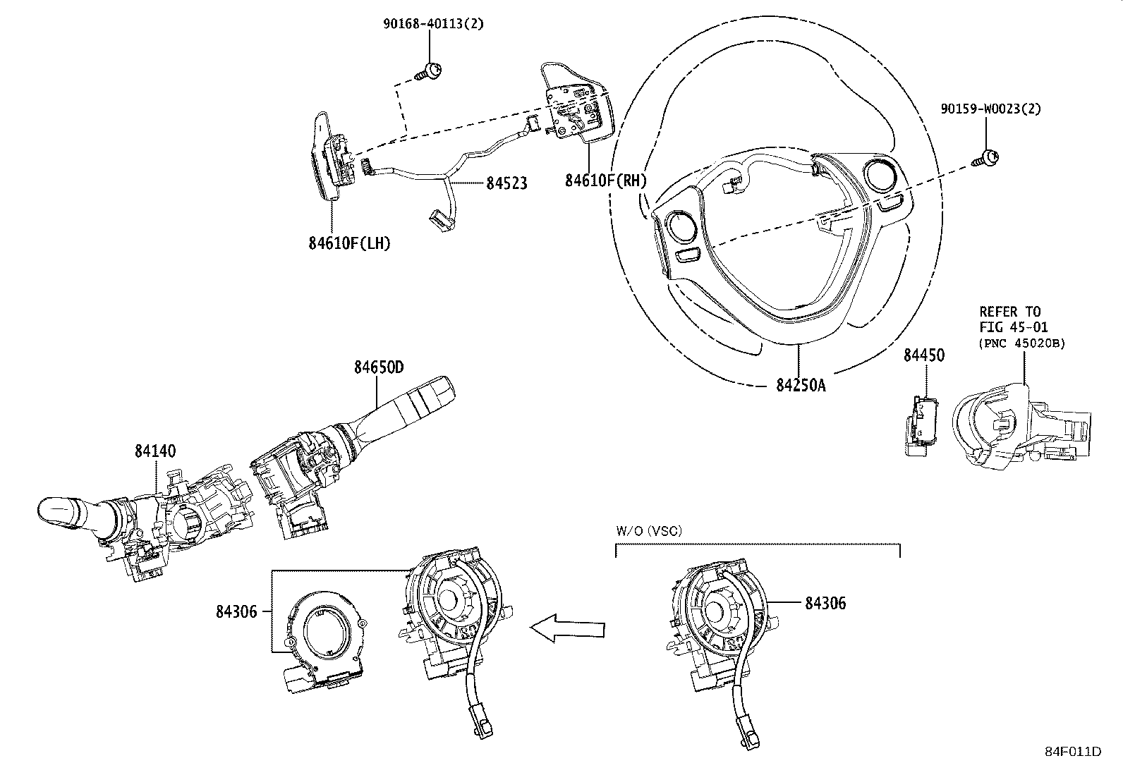 Exploded illustration 84F011D