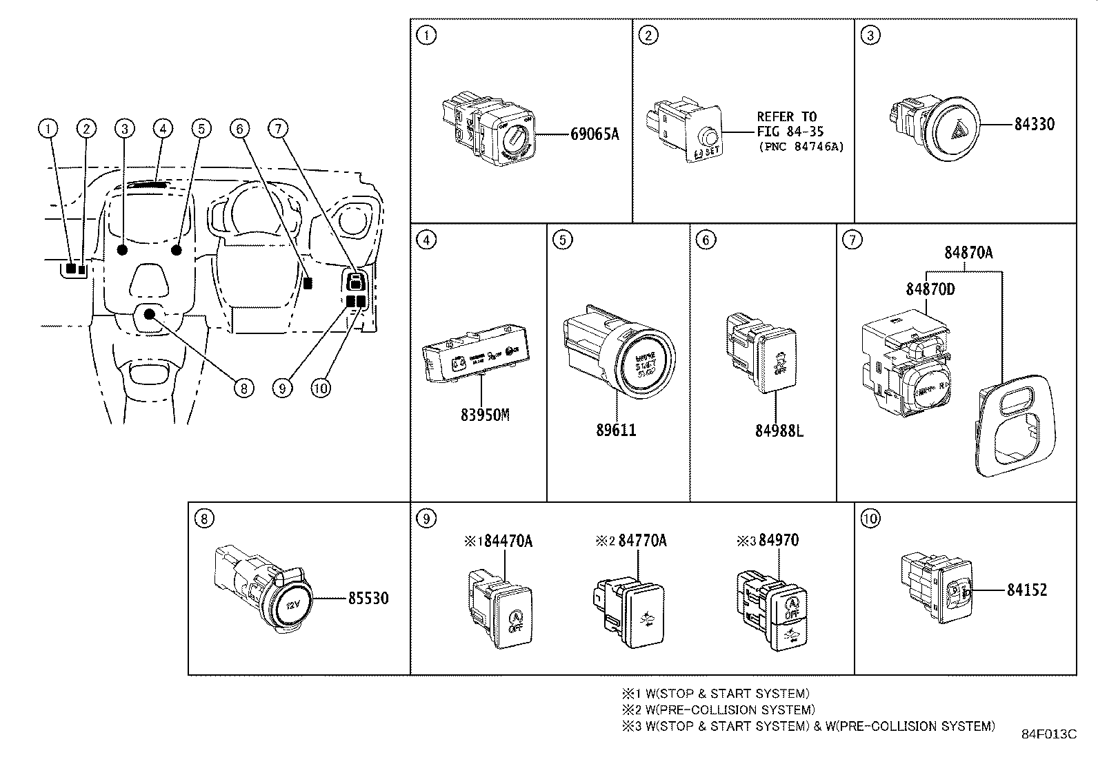 Exploded illustration 84F013C