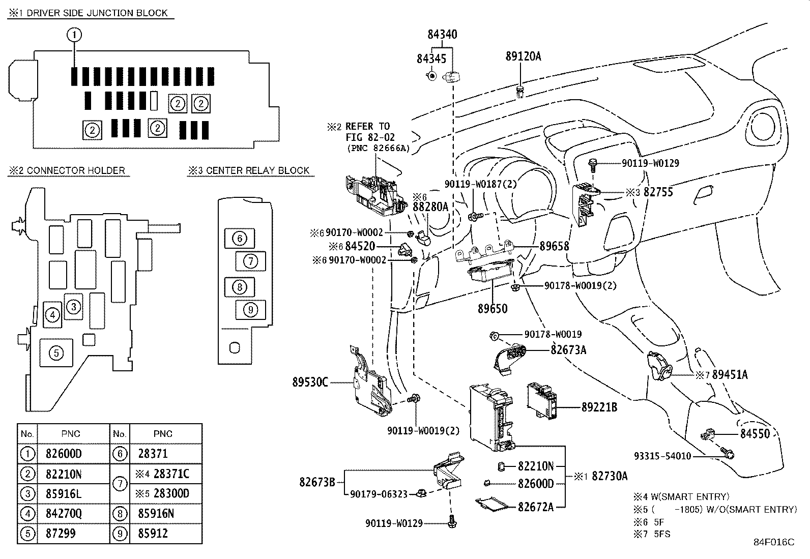 Exploded illustration 84F016C