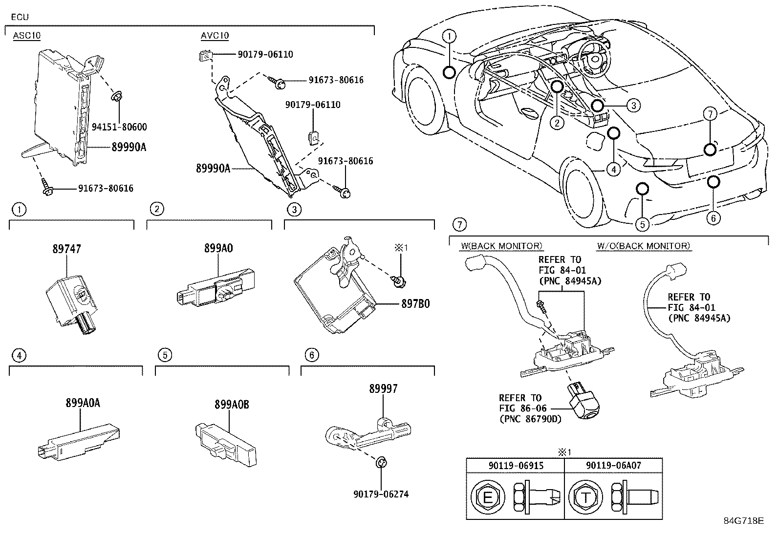 Exploded illustration 84G718E