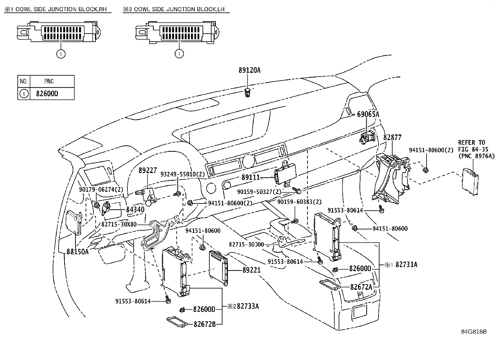 Exploded illustration 84G816B