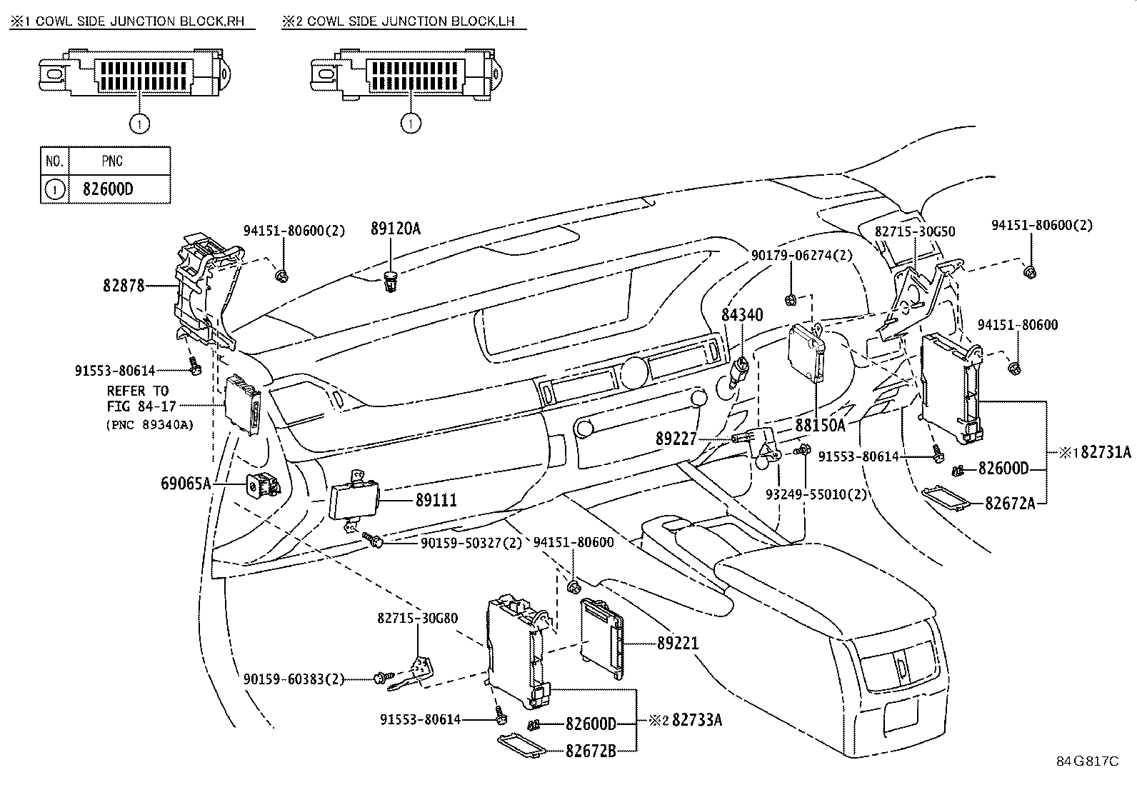 Exploded illustration 84G817C