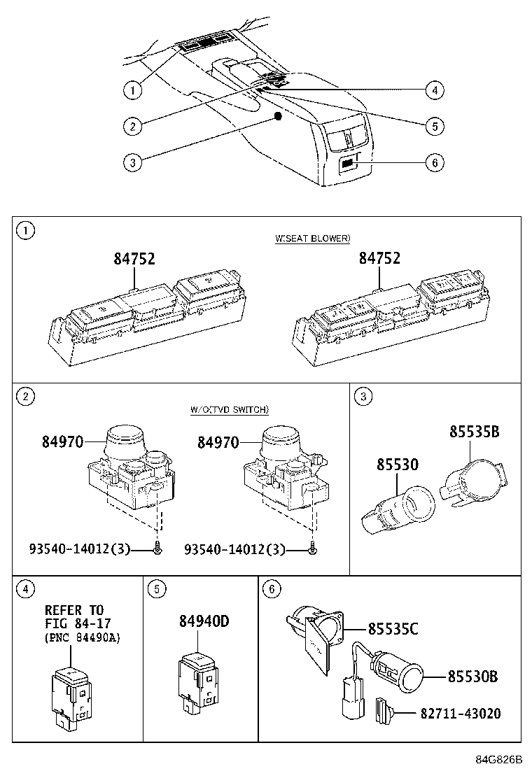 Exploded illustration 84G826B