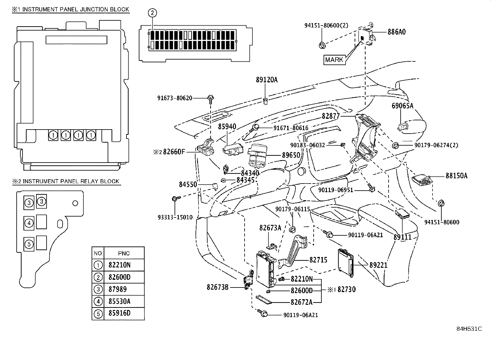 Exploded illustration 84H531C