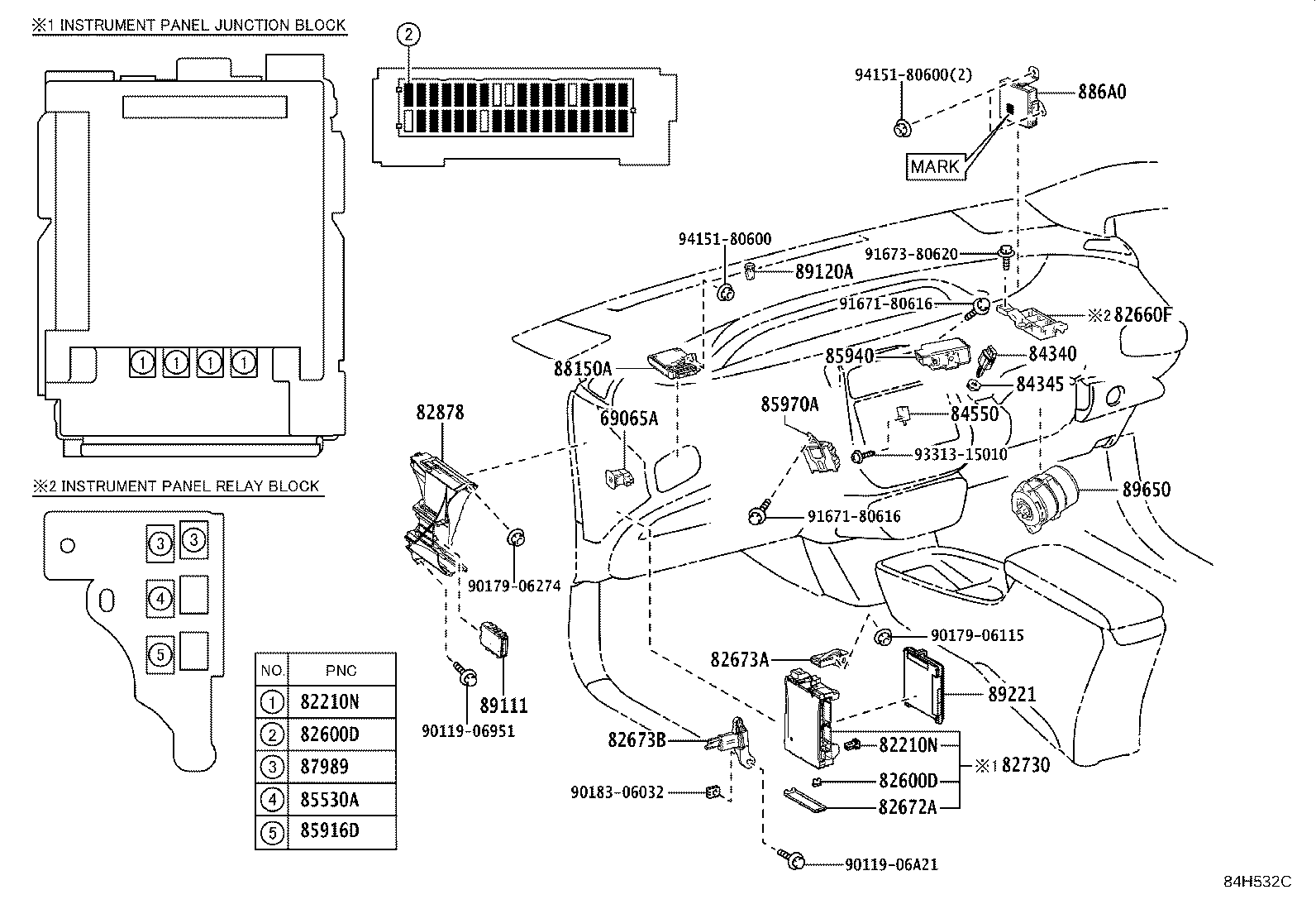 Exploded illustration 84H532C