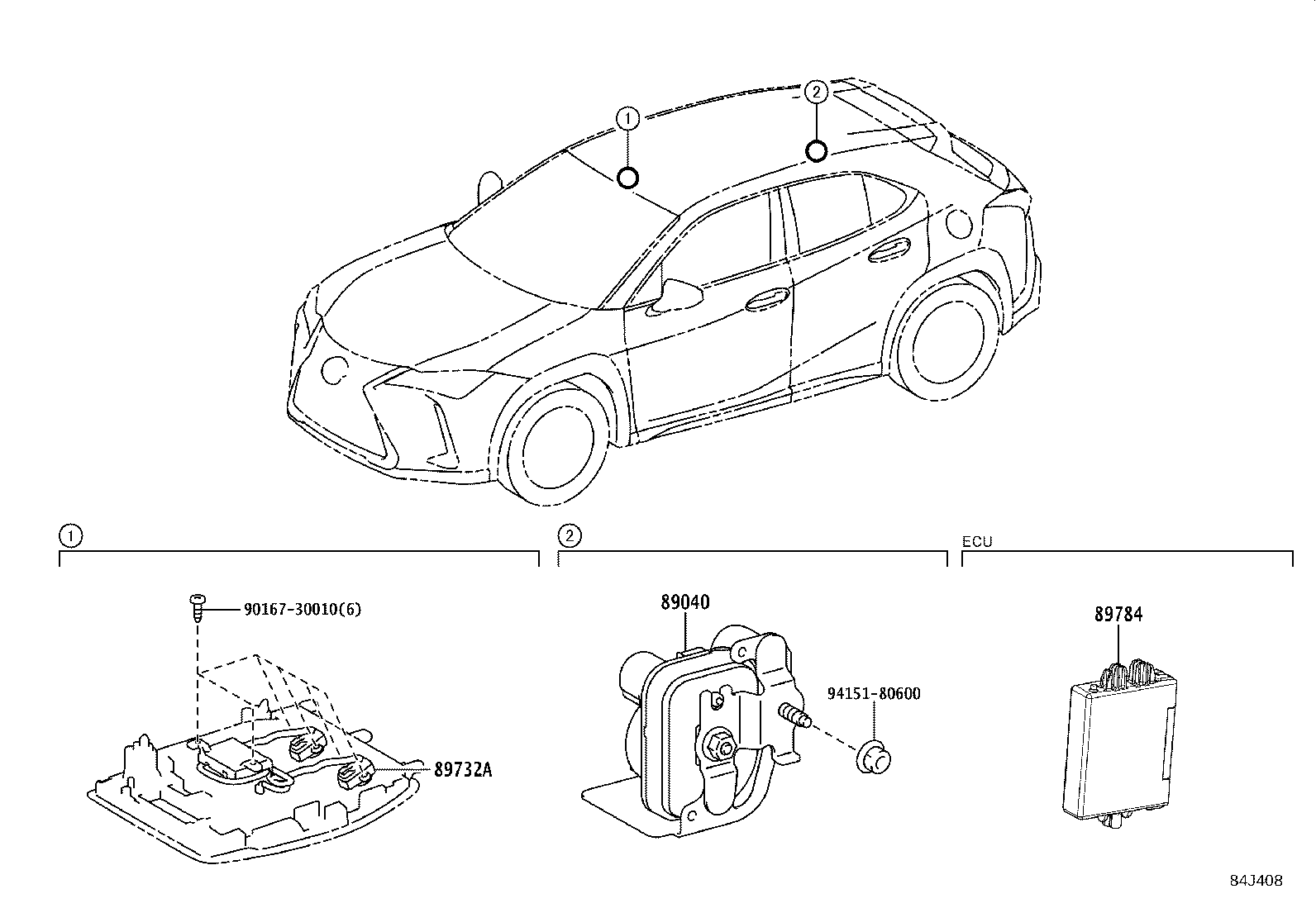 Exploded illustration 84J408