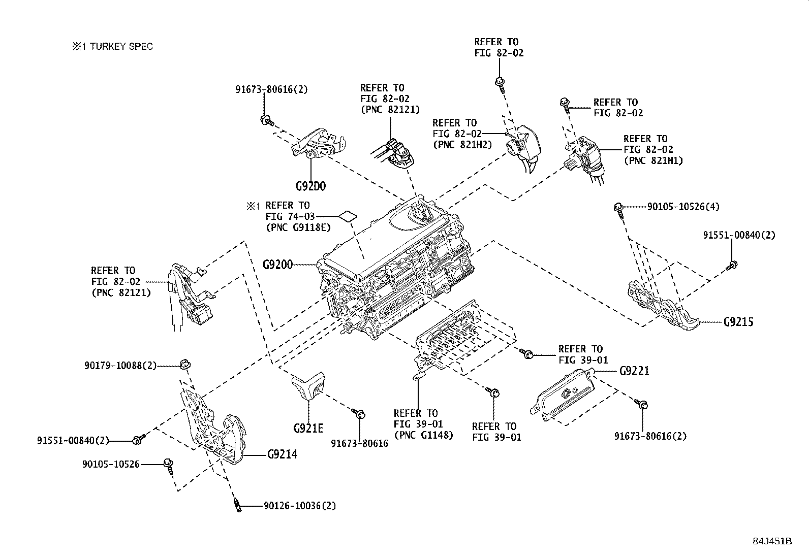 Exploded illustration 84J451B