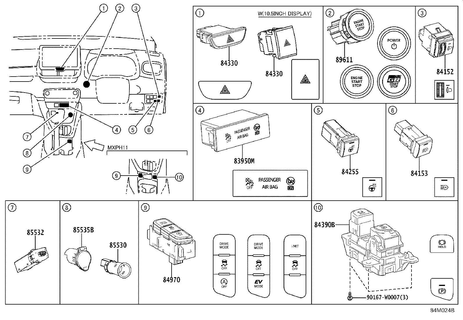 Exploded illustration 84M024B