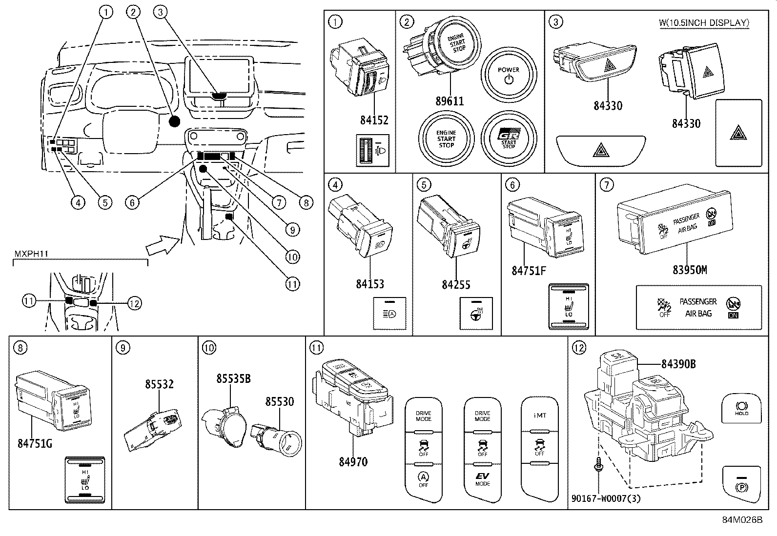 Exploded illustration 84M026B
