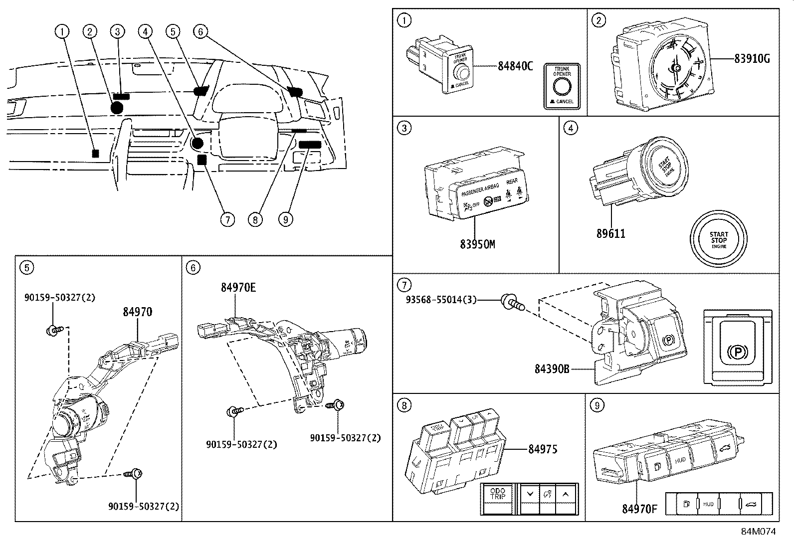 Exploded illustration 84M074