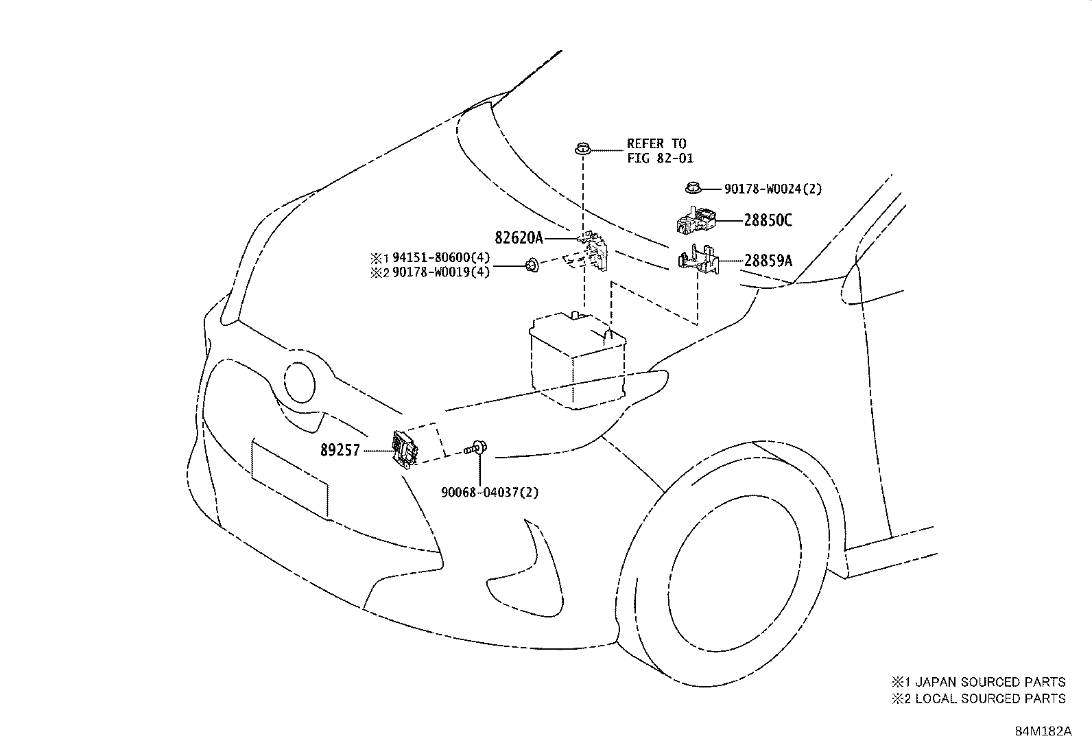 Exploded illustration 84M182A