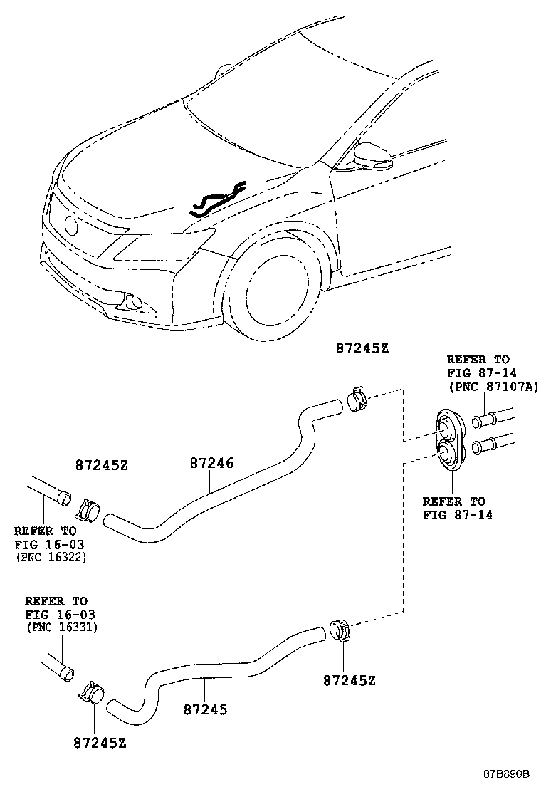 Exploded illustration 87B890B