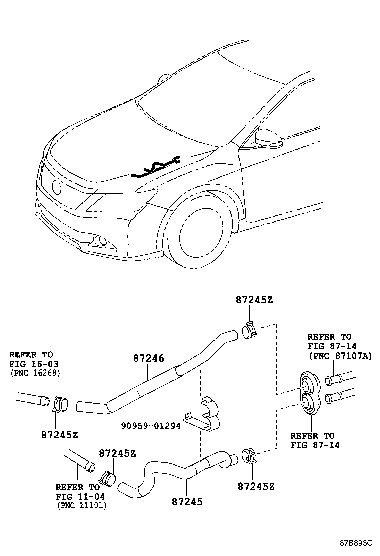 Exploded illustration 87B893C