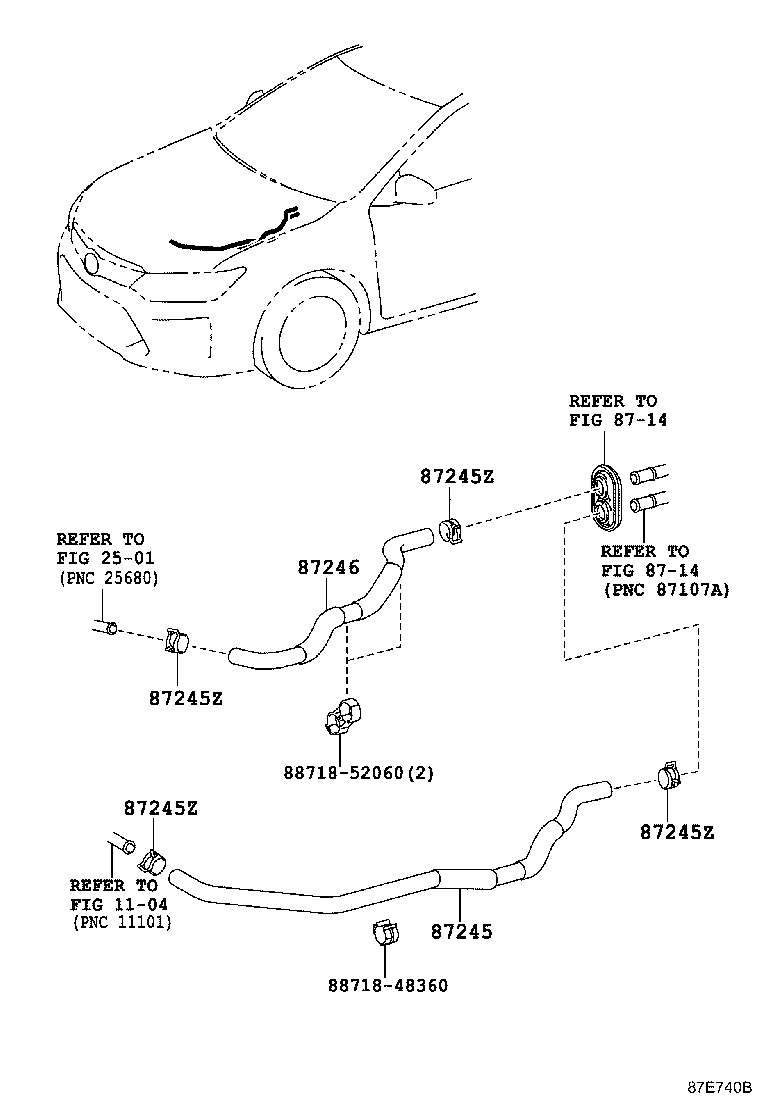 Exploded illustration 87E740B