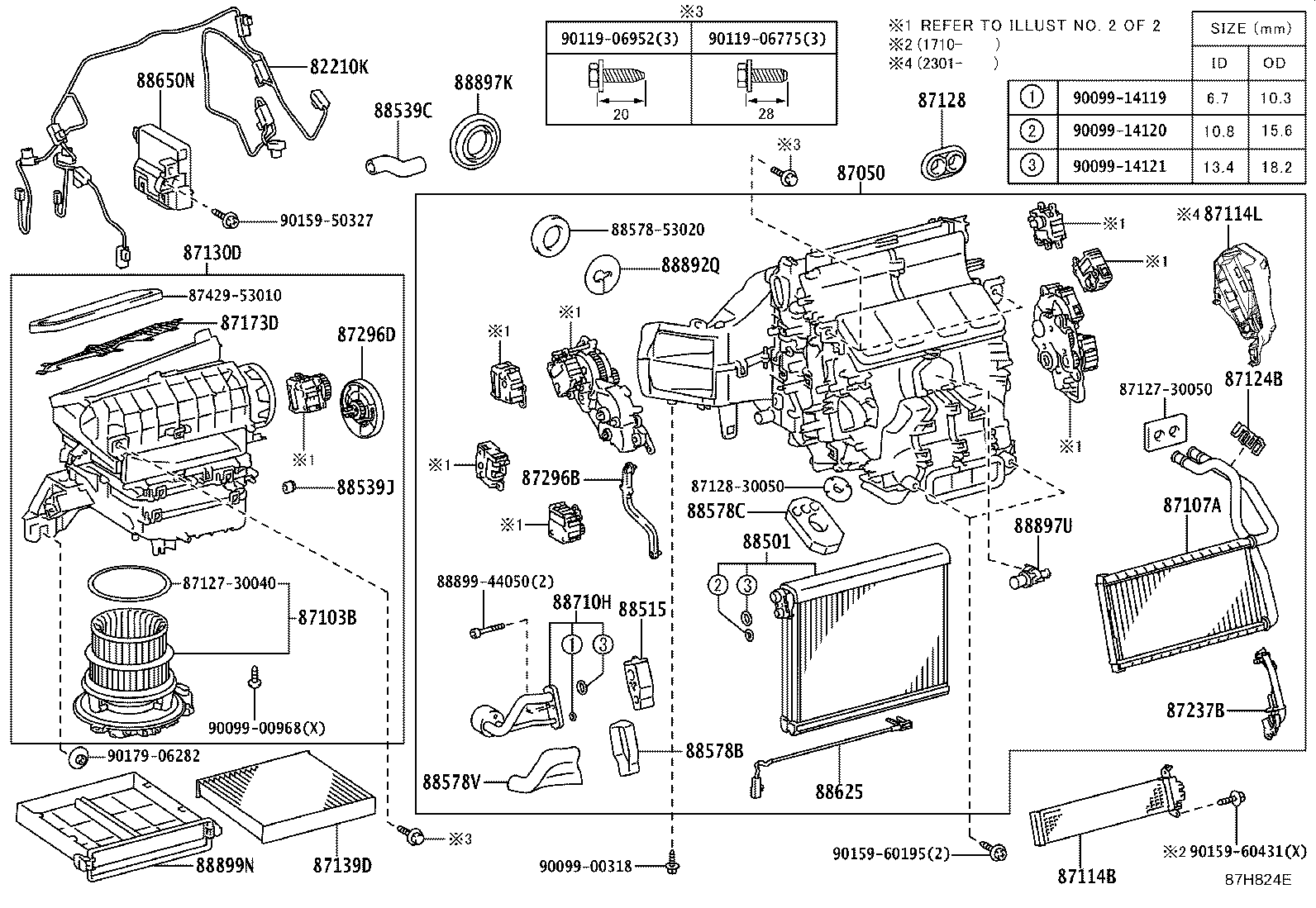 Exploded illustration 87H824E