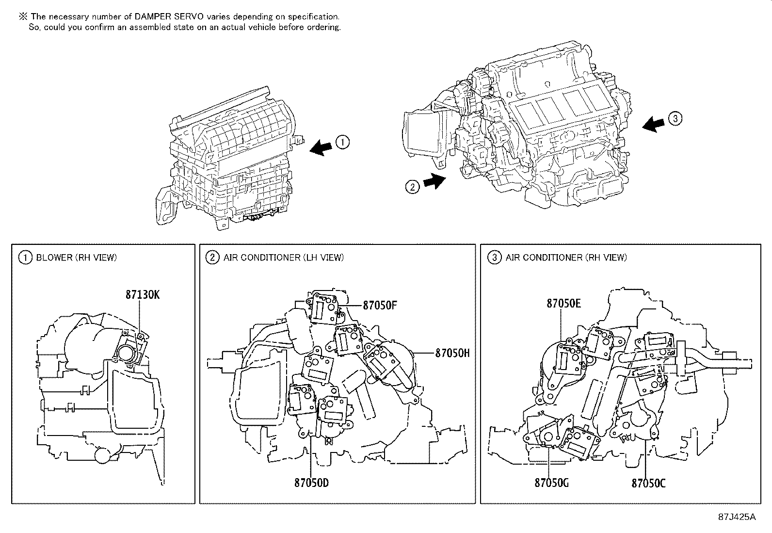 Exploded illustration 87J425A