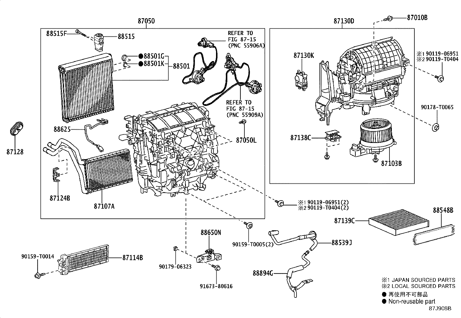 Exploded illustration 87J908B