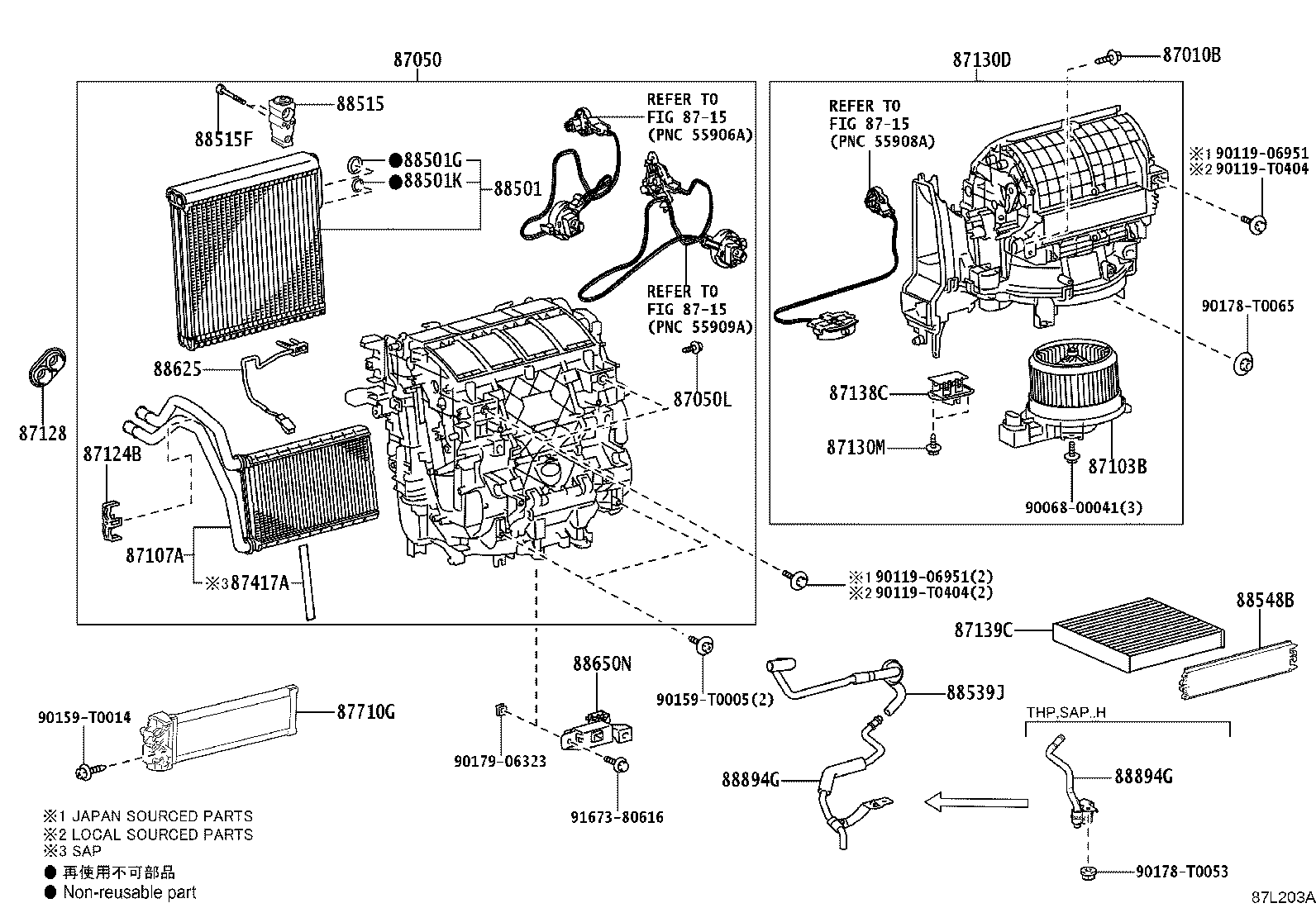 Exploded illustration 87L203A