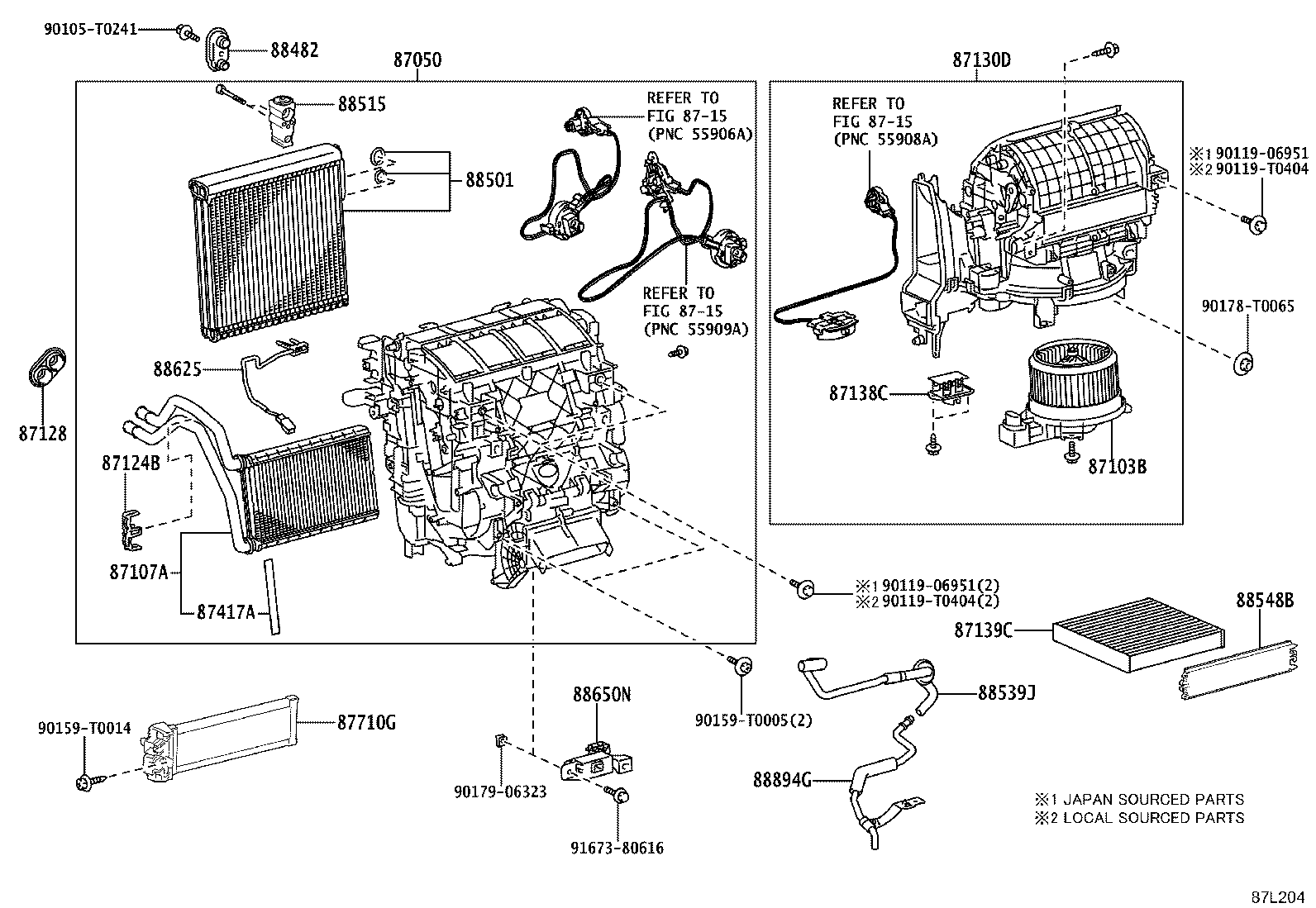 Exploded illustration 87L204