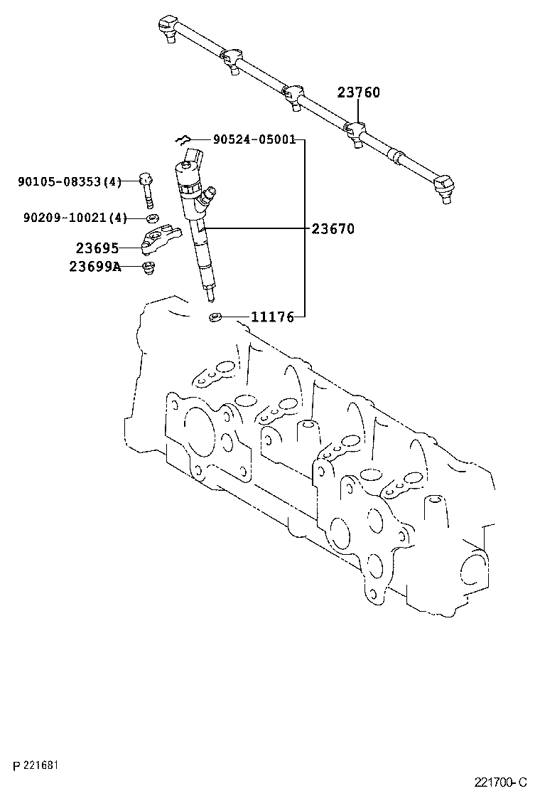 Exploded illustration 221700C