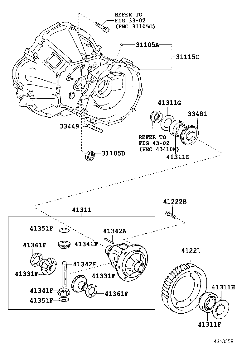 Exploded illustration 431835E