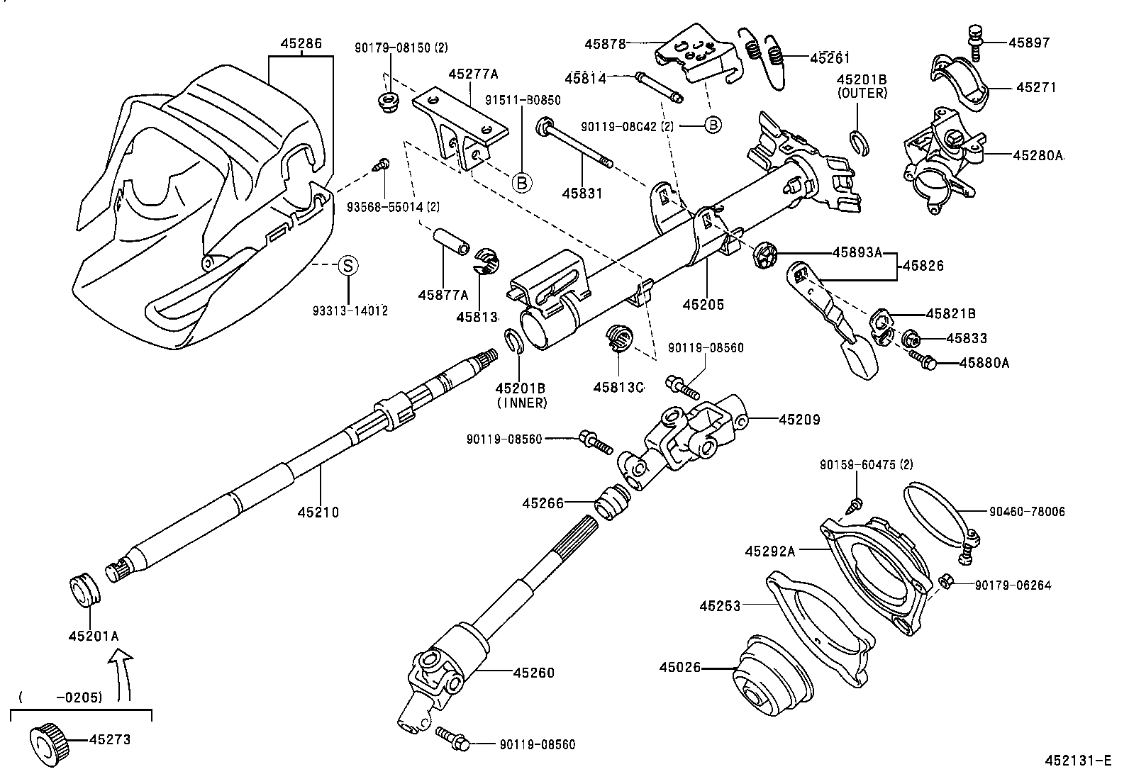 Exploded illustration 452131E
