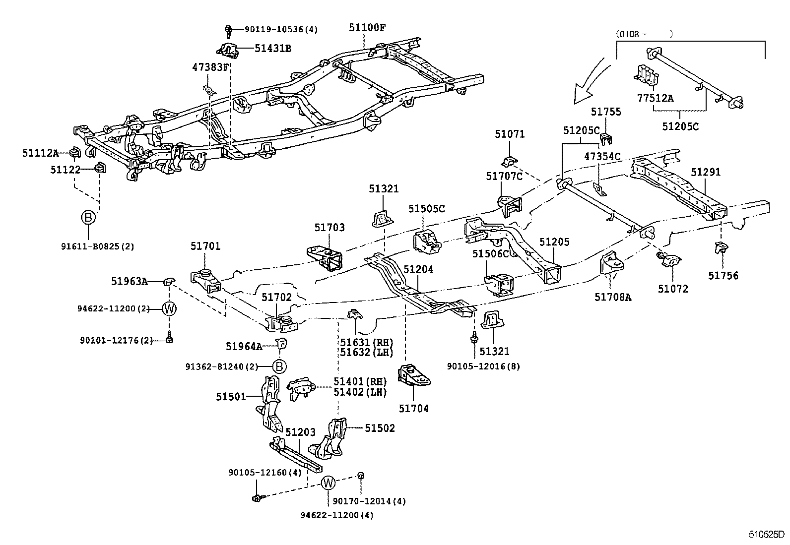 Exploded illustration 510525D