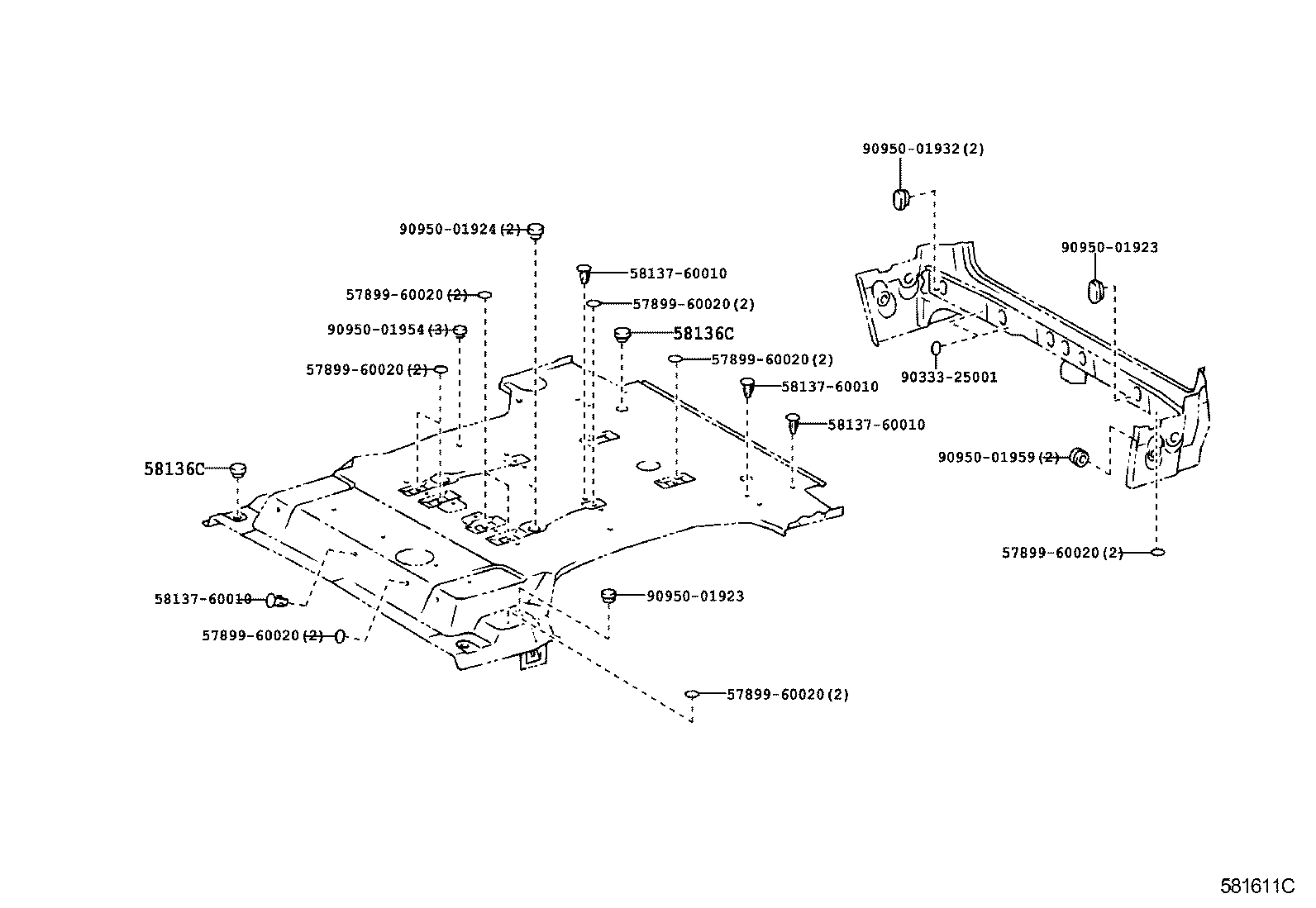 Exploded illustration 581611C