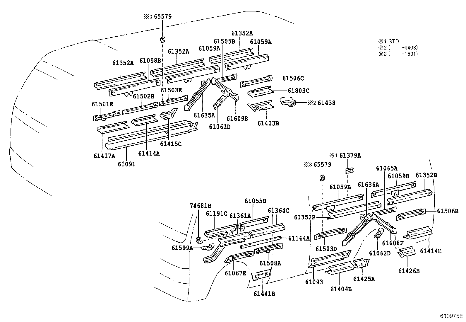 Exploded illustration 610975E