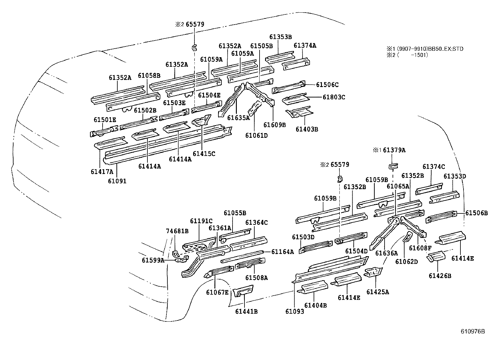 Exploded illustration 610976B