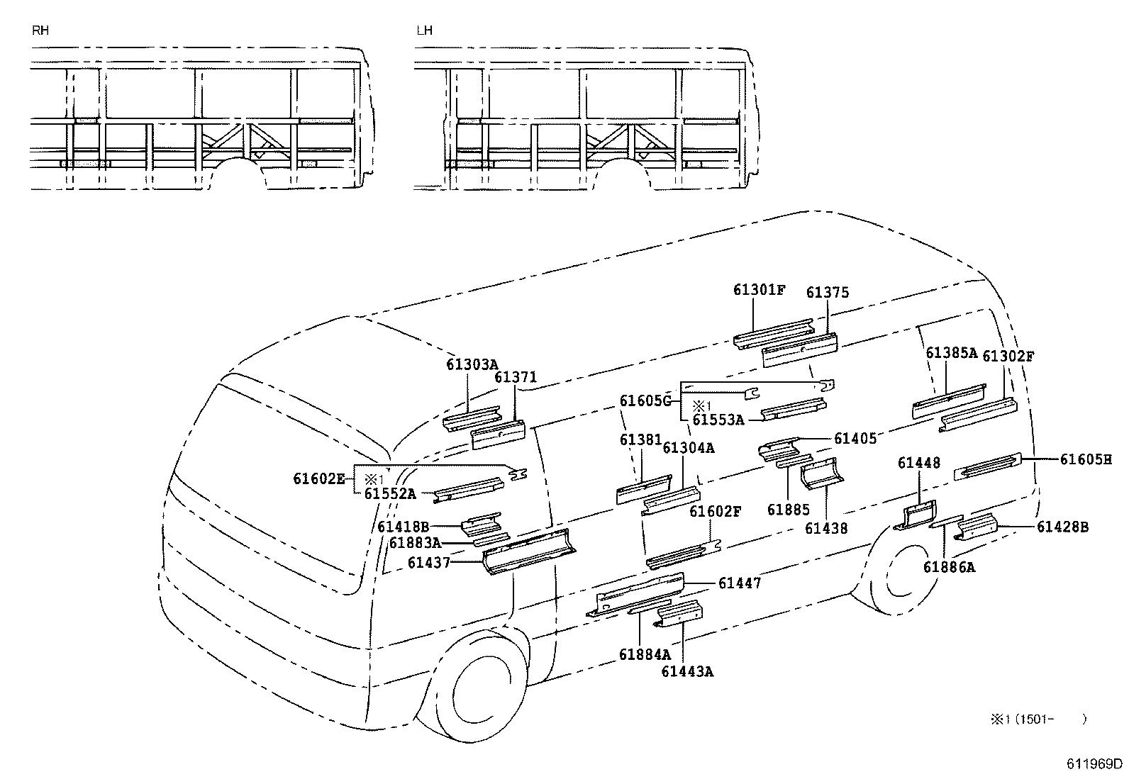 Exploded illustration 611969D