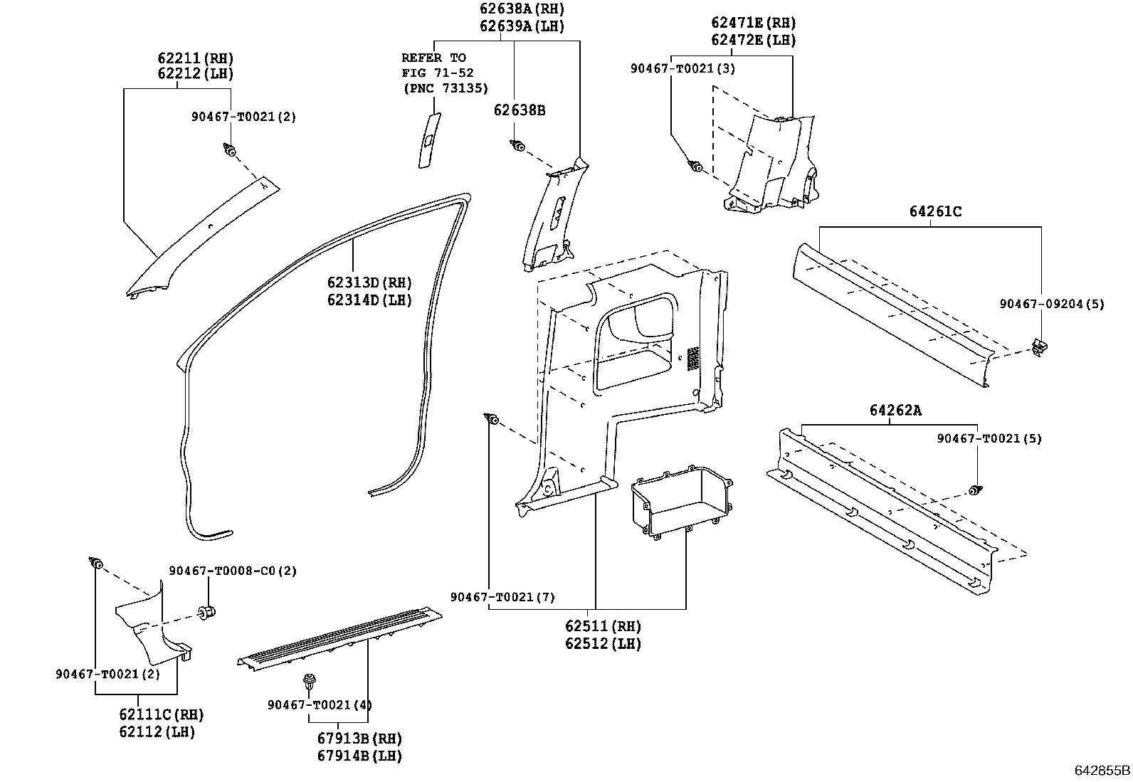 Exploded illustration 642855B