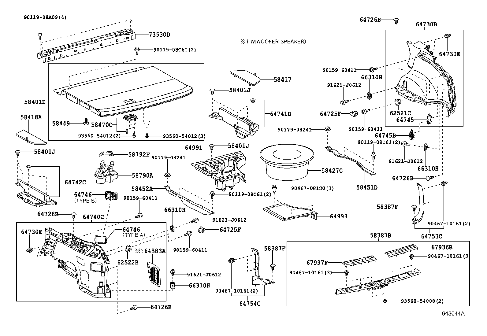 Exploded illustration 643044A