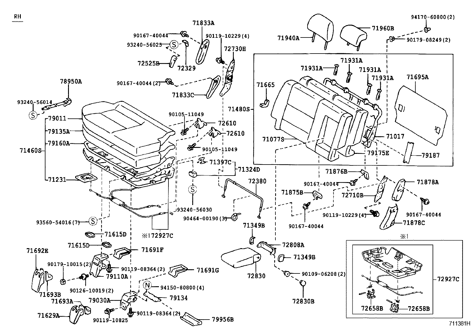 Exploded illustration 711381H