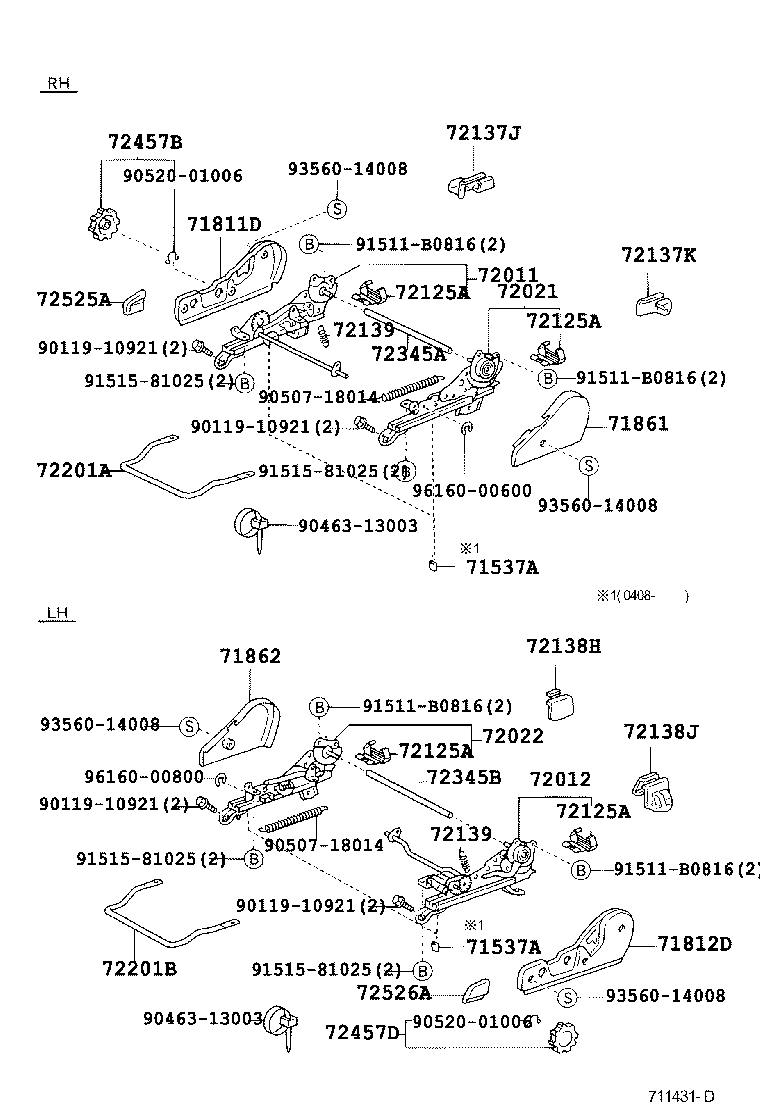 Exploded illustration 711431D