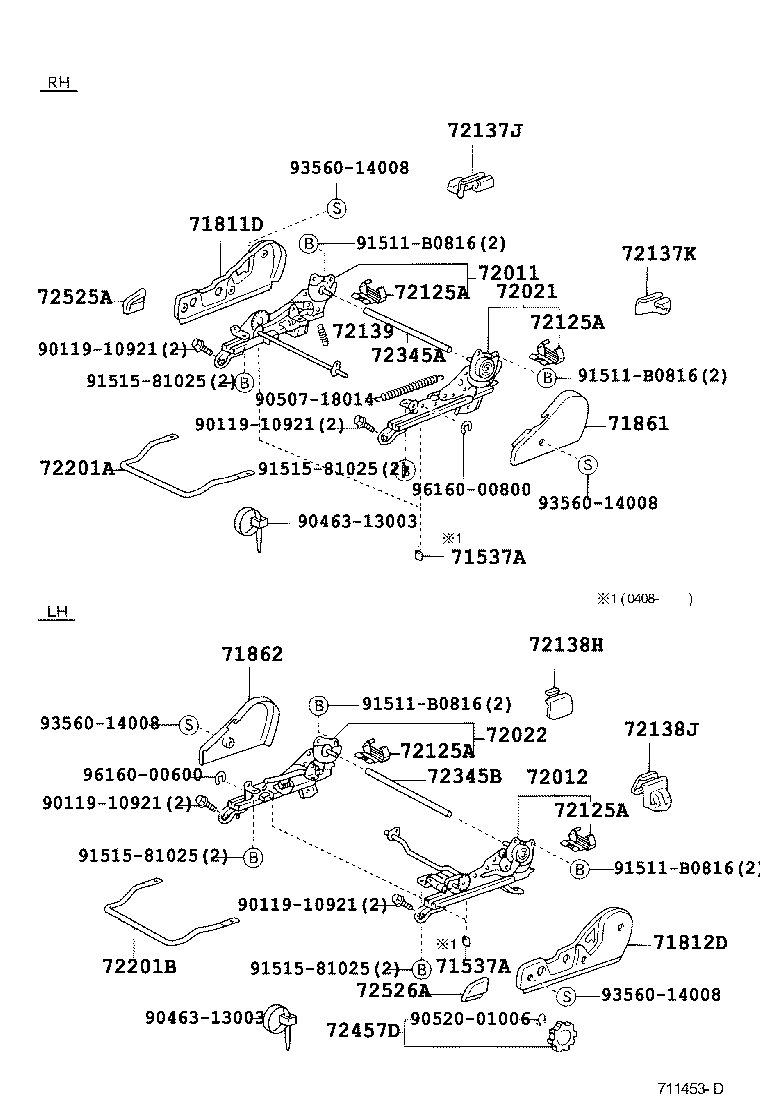 Exploded illustration 711453D