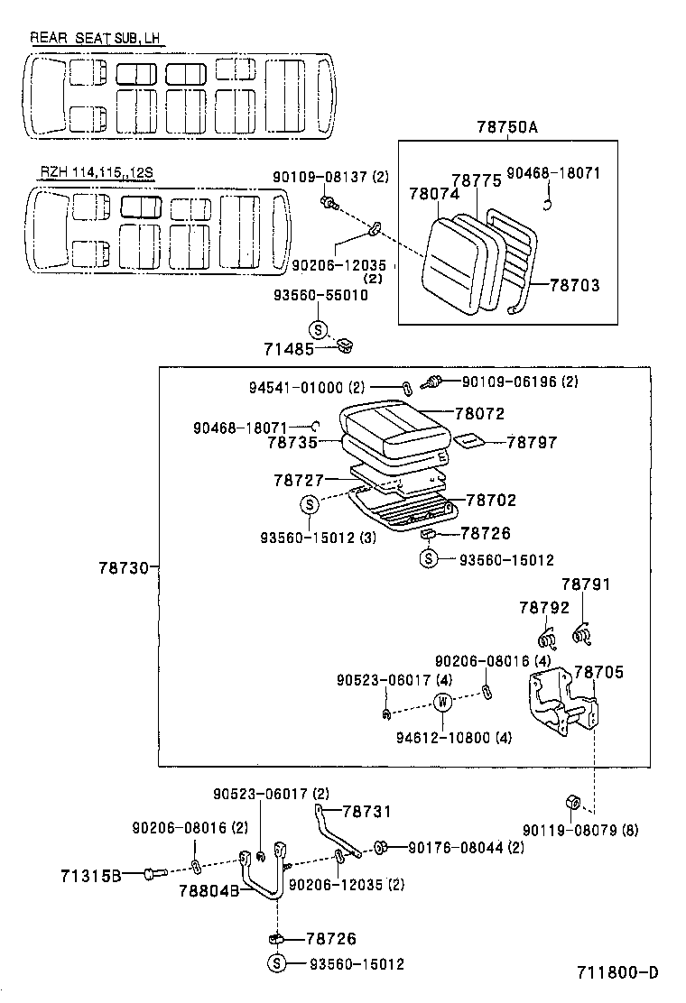 Exploded illustration 711800D